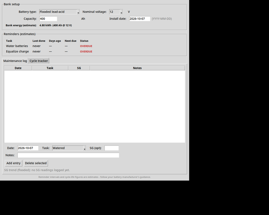 Battery Bank Monitor screenshot